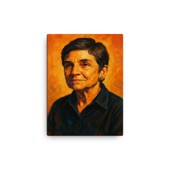 Adrienne Rich canvas print on a plain backdrop in size 12"x16".