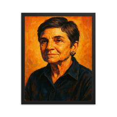 Adrienne Rich framed print on a plain backdrop in size 16"x20".