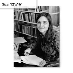 Adrienne Rich metal print on a plain backdrop in size 12"x16".