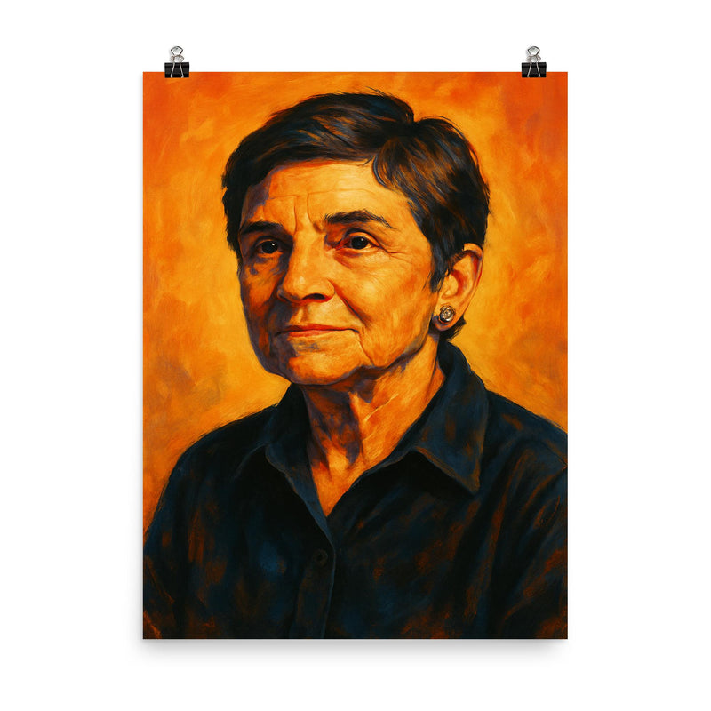 Adrienne Rich poster on a plain backdrop in size 8