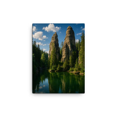 Adrspach Teplice Rocks Czech Republic canvas print on a plain backdrop in size 12"x16".