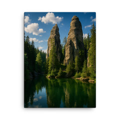 Adrspach Teplice Rocks Czech Republic canvas print on a plain backdrop in size 18"x24".