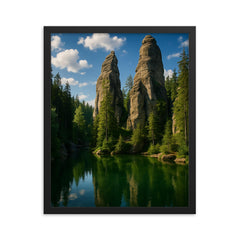 Adrspach Teplice Rocks Czech Republic framed print on a plain backdrop in size 16"x20".