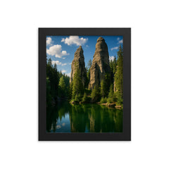 Adrspach Teplice Rocks Czech Republic framed print on a plain backdrop in size 8"x10".