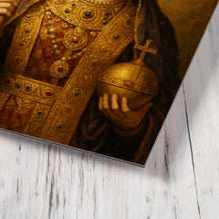 Aelia Pulcheria in imperial Christian regalia metal print mockup