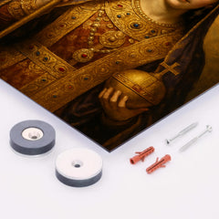 Aelia Pulcheria in imperial Christian regalia metal print mockup