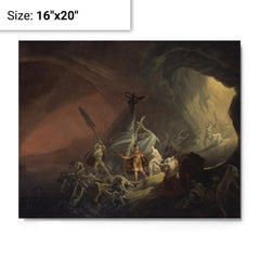 Aeneas and the Sibyl, ca 1800 metal print on a plain backdrop in size 16"x20".