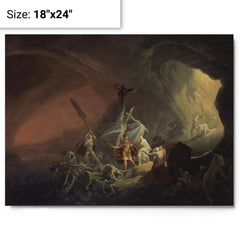 Aeneas and the Sibyl, ca 1800 metal print on a plain backdrop in size 18"x24".
