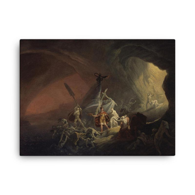 Aeneas and the Sibyl, ca. 1800 canvas print on a plain backdrop in size 18
