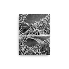 Aerial Photos of Hamburg, Germany During WWII: Camouflage Over Binnen Alster canvas print on a plain backdrop in size 12"x16".