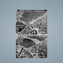 Aerial Photos of Hamburg, Germany During WWII: Camouflage Over Binnen Alster poster 9