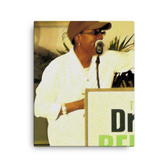 Afeni Shakur canvas print on a plain backdrop in size 16"x20".