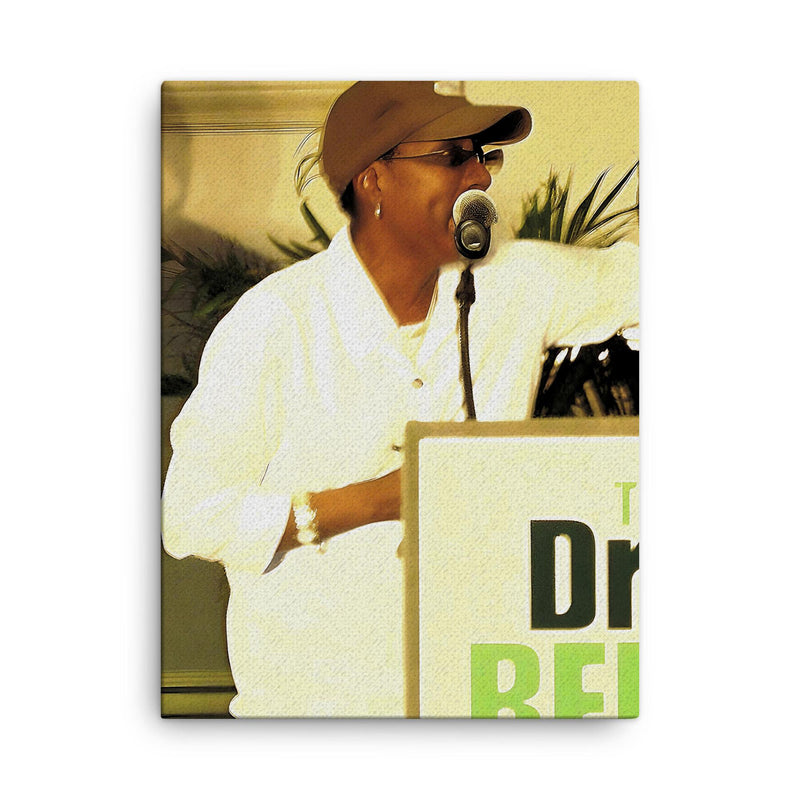 Afeni Shakur canvas print on a plain backdrop in size 18