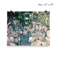 African American Paratroopers of the 555th Parachute Infantry Battalion Jumping from Douglas C-47, Wallowa Forest, Oregon, 1945 poster 2
