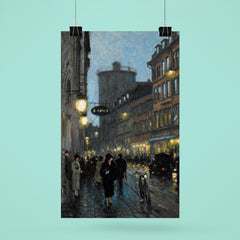 Aftenstemning (Street in the Evening) by Paul Gustave Fischer poster 6
