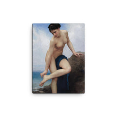 After the Bath by William Bouguereau canvas print on a plain backdrop in size 12"x16".