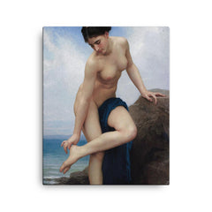 After the Bath by William Bouguereau canvas print on a plain backdrop in size 16"x20".