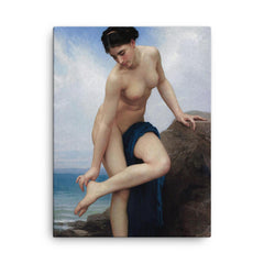 After the Bath by William Bouguereau canvas print on a plain backdrop in size 18"x24".
