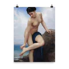 After the Bath by William Bouguereau poster on a plain backdrop in size 8"x10".