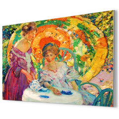 Afternoon Tea by Richard Emile Miller metal print mockup
