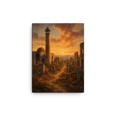 Aghdam Ghost City Azerbaijan canvas print on a plain backdrop in size 12"x16".