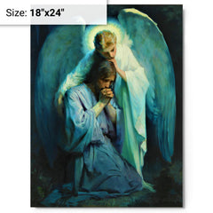 Agony In The Garden By Frans Schwartz metal print on a plain backdrop in size 18"x24".