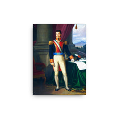 Agustin I of Mexico canvas print on a plain backdrop in size 12"x16".