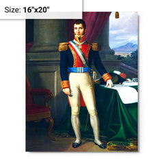Agustin I of Mexico metal print on a plain backdrop in size 16"x20".