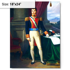 Agustin I of Mexico metal print on a plain backdrop in size 18"x24".