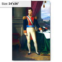 Agustin I of Mexico metal print on a plain backdrop in size 24"x36".