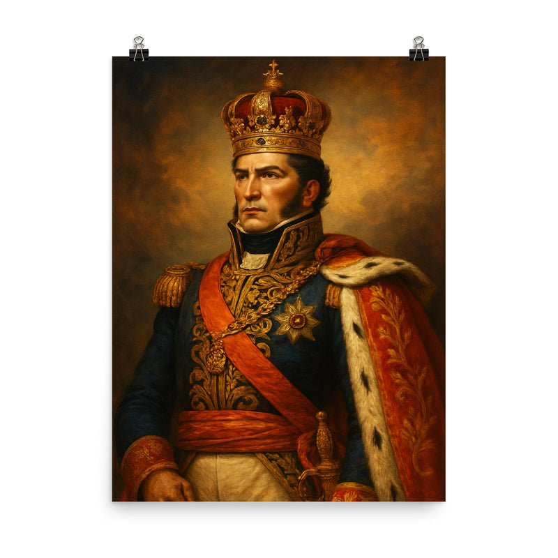 Agustin I of Mexico poster on a plain backdrop in size 8