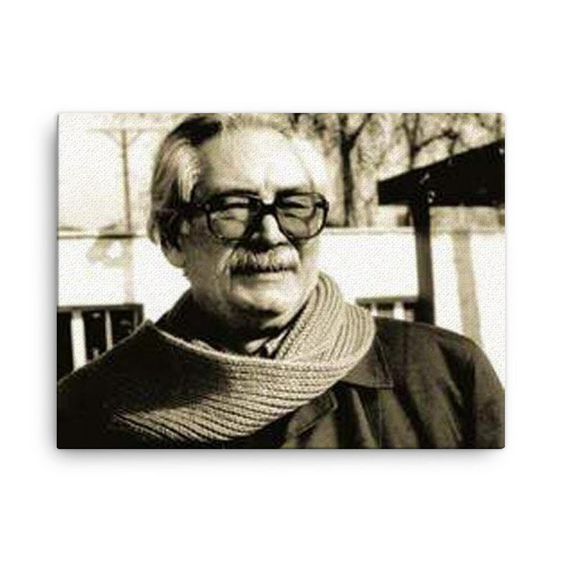 Ahmad Mahmoud canvas print on a plain backdrop in size 18