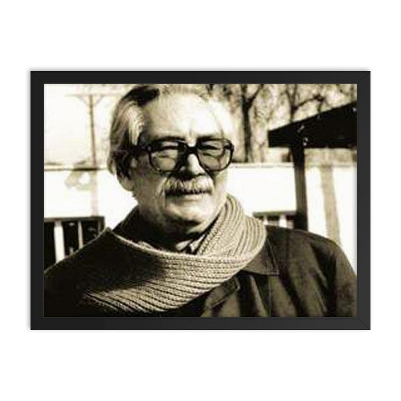 Ahmad Mahmoud framed print on a plain backdrop in size 18