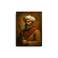 Ahmad Shah Durrani canvas print on a plain backdrop in size 12"x16".