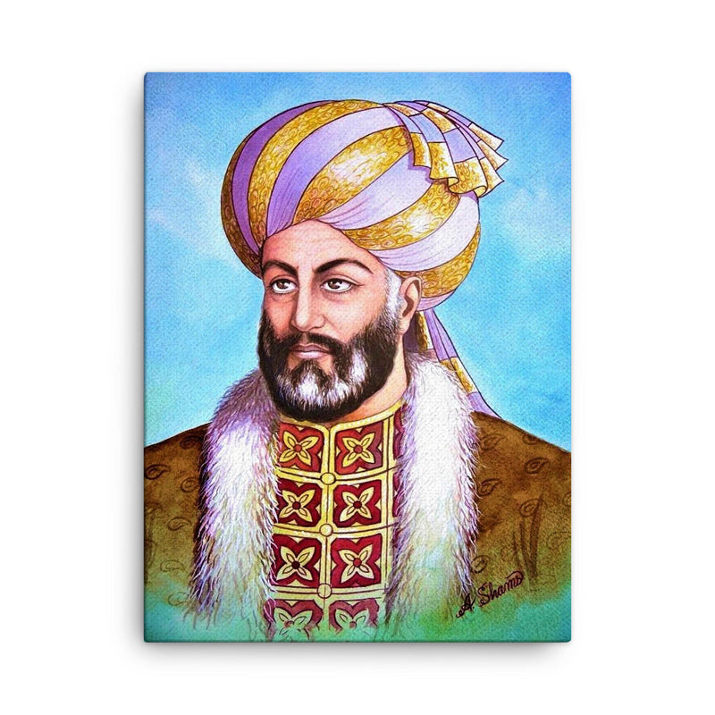 Ahmad Shah Durrani canvas print on a plain backdrop in size 18