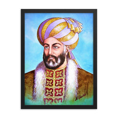 Ahmad Shah Durrani framed print on a plain backdrop in size 18"x24".