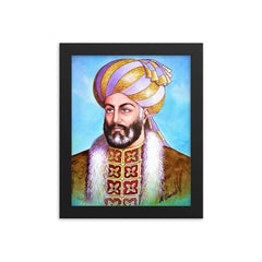 Ahmad Shah Durrani framed print on a plain backdrop in size 8"x10".