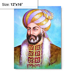 Ahmad Shah Durrani metal print on a plain backdrop in size 12"x16".