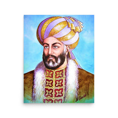 Ahmad Shah Durrani poster on a plain backdrop in size 16"x20".