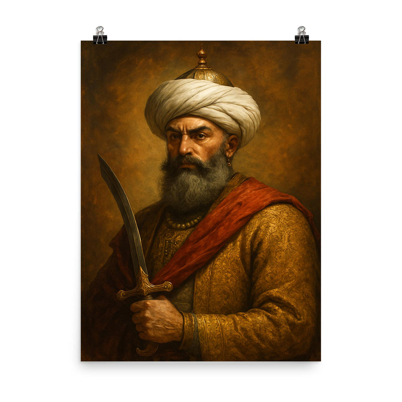 Ahmad Shah Durrani poster on a plain backdrop in size 8