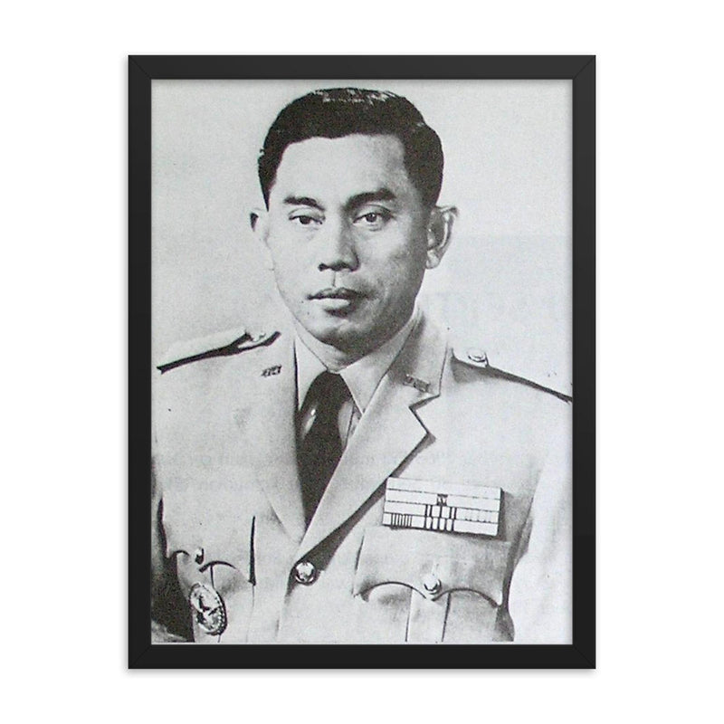 Ahmad Yani framed print on a plain backdrop in size 18