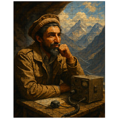 Ahmed Shah Massoud in mountain command post jigsaw puzzle