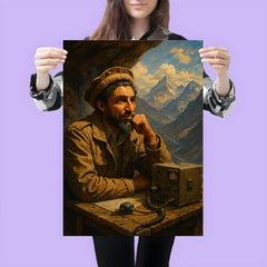 Ahmed Shah Massoud in mountain command post poster 3
