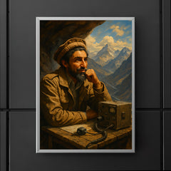 Ahmed Shah Massoud in mountain command post poster 5