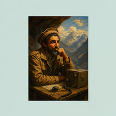 Ahmed Shah Massoud in mountain command post poster 8