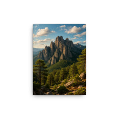 Aiguilles de Bavella Corsica France canvas print on a plain backdrop in size 12"x16".