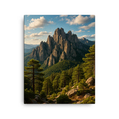 Aiguilles de Bavella Corsica France canvas print on a plain backdrop in size 16"x20".