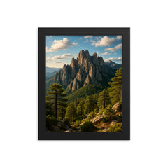 Aiguilles de Bavella Corsica France framed print on a plain backdrop in size 8"x10".
