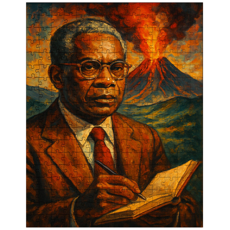 Aime Cesaire volcanic notebook portrait jigsaw puzzle