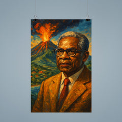 Aimé Césaire volcanic Martinique portrait poster 9